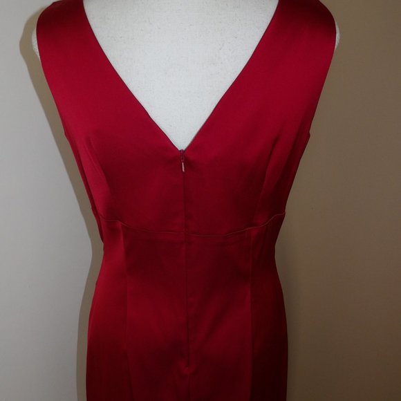 Donna Ricco New York Maroon Satin Party Dress / Size 10 - Picture 14 of 16